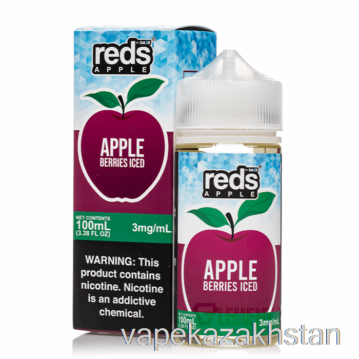 Vape Smoke ICED BERRIES - Reds Apple E-Juice - 7 Daze - 100mL 0mg